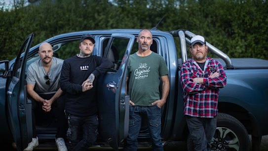 Daniel Green, Billy Chmielewski, Dean Eastway and Cameron Chalmers rescued children from the bus crash near Melton on Tuesday.