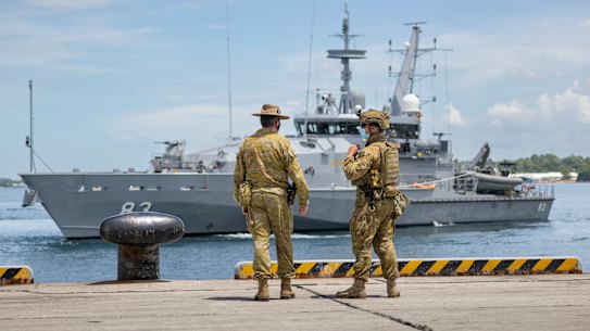 Australian Defence Force personnel in Honiara last year.