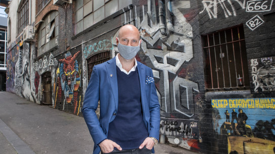 Nick Russian runs a range of businesses including events, cleaning, labor hire and soon-to-open nightclub Bambi at the old Cherry Bar site in ACDC Lane.