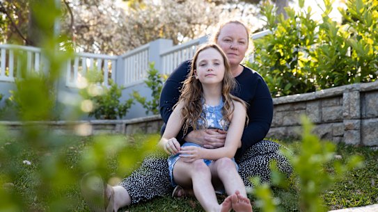 Kate Walther and her daughter, Lucy, 10 who will not return to school this year because of a chronic health condition.