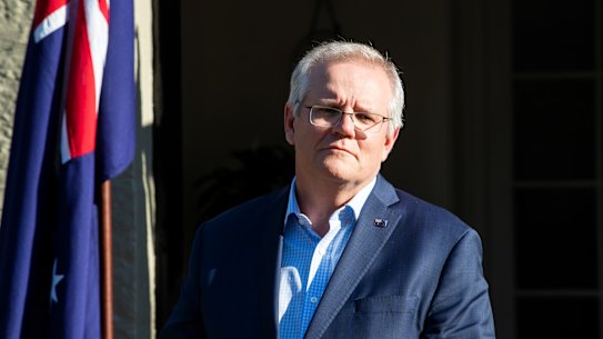 Scott Morrison landed in New York ahead of his one-on-one meeting with President Joe Biden.