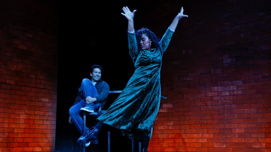 Elenoa Rokobaro gives a roof-raising rendition of tick, tick ... BOOM!’s biggest banger.