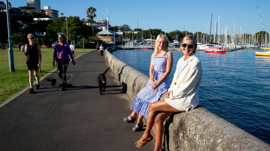 Woollahra councillors Harriet Price and Luise Elsing support new swimming spots in Sydney Harbour, including Rushcutters Bay - the site of historic harbour baths.