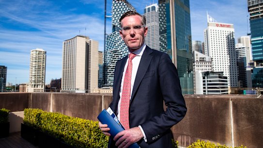 NSW Treasurer Dominc Perrottet has been working on a $50 million bid to keep Qantas in NSW. 