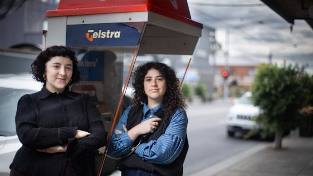 Giulia Di Sipio (left) and Jordy Kornfeld run the closest mental health service to this Brunswick West phone box.