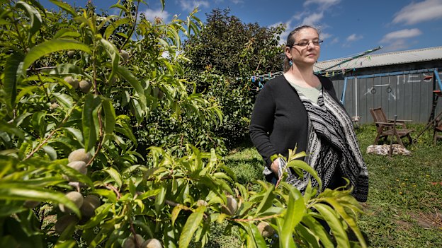 Jennie Jeppesen in her Geelong backyard.