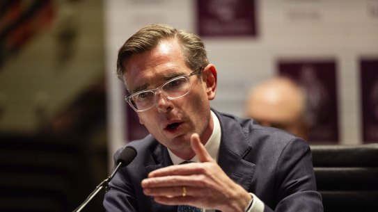 Premier Dominic Perrottet during a budget estimates hearing this week. 