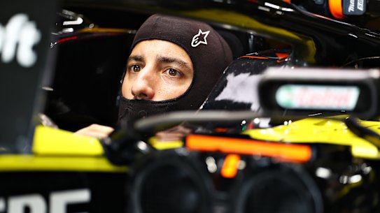 Pre-race focus: The Australian driver prepares to pilot his Renault Sport around the Suzuka circuit.