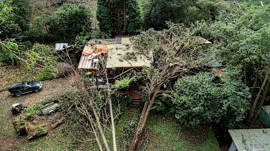 John Carlyle’s Kalorama home which he is still living in after five trees had crashed into it during last Wednesday’s storm. 
