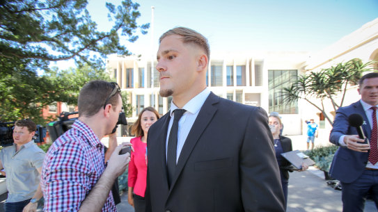 Charged: St George Illawarra and NSW star Jack de Belin appeared in court this week.