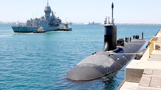 United States Navy Virginia class submarine USS Mississippi at Rockingham, Western Australia.