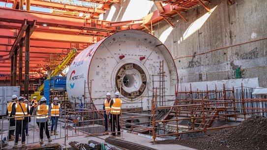 Metro Tunnel's first tunnel-boring machine.