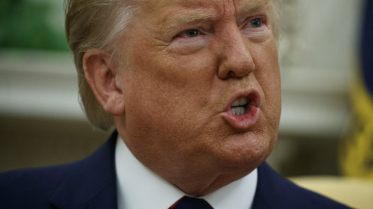 Trump appeared more agitated than usual as impeachment pressure mounted.