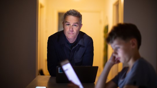 Wilf Sweetland will wait until at least year seven before giving son Gus a mobile phone.