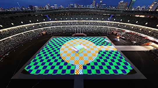 General view of Olympic Stadium before the Closing Ceremony.