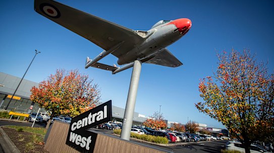 The plane at Central West Shopping plaza in Braybrook.