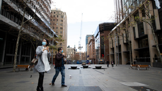 Martin Place, opposite Macquarie Street.