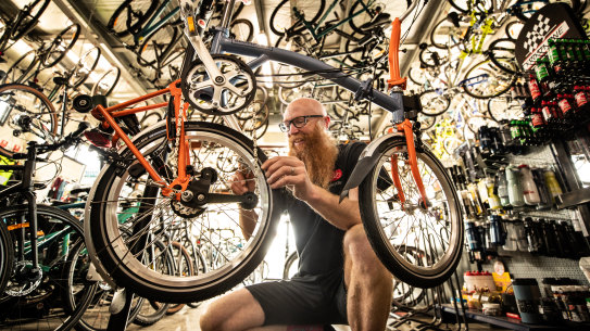 Stuart Armstrong, of Velo Cycles in Melbourne, says demand for bikes is like Christmas but supply is hard to come by.