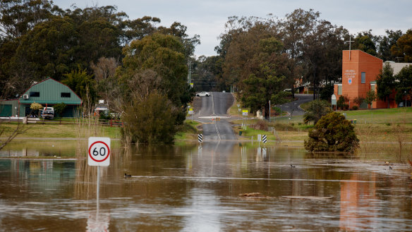 Localised flooding to low-lying areas of Pitt Town on Saturday.