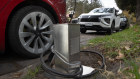 A roadside charging station in action. Ausgrid says NSW needs 30,000 of them.