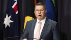 Minister for Defence Industry and Minister for International Development and the Pacific Pat Conroy during a press conference at Parliament House in Canberra on Monday 10 October 2022. fedpol Photo: Alex Ellinghausen