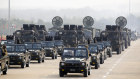 Military vehicles parade to mark Armed Forces Day in Naypyitaw, Myanmar.