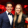 Toomua and ex-wife Ellyse Perry at the 2016 Allan Border Medal ceremony in Melbourne.