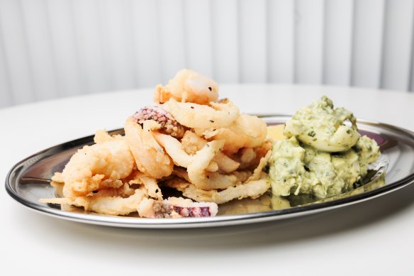 Go-to dish: fritto misto with sauce gribiche and lemon.