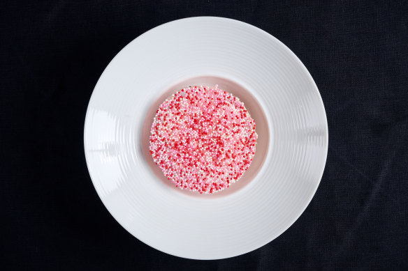 Martin Benn’s Obliteration Room dessert features chocolate ganache, cherry, coconut and licorice.