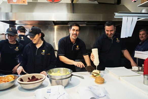 Paul’s Famous Hamburgers co-owner John Sinesiou on grill duties. 