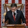 Speaker of the House Mike Johnson gavels in the House chamber during final passage of President Donald Trump’s signature bill on Thursday.
