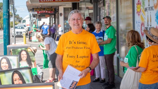 Former Labor member for Prahran Tony Lupton, running as an independent in the February 8 byelection.