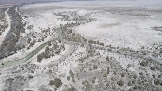 Lake Menindee , the largest of the Menindee lakes, in January 2019. Concerns over water management in the Murray Darling Basin have generated headlines in the election campaign.