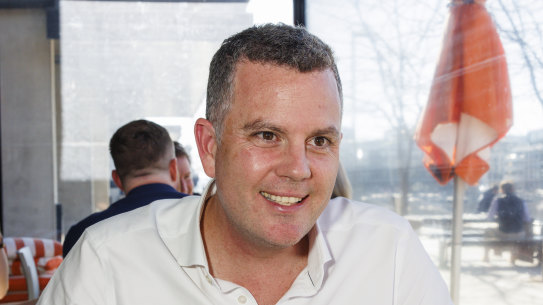 Trent Twomey at lunch at Molto and out of uniform.