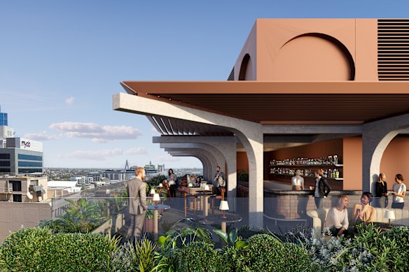 An artist’s impression of the rooftop for the redeveloped building at 39 to 41 York Street, Sydney.