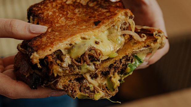 Beef rendang toastie at Greedy Civet