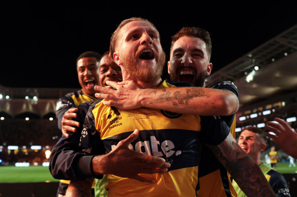 Hat-trick hero Jason Cummings was the star of the A-League grand final in June, when the Central Coast Mariners beat Melbourne city 6-1.