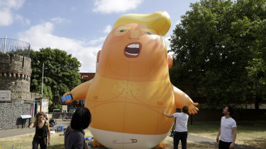 The contentious Trump Baby blimp in north London this week.