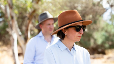 Friend and political confidante: Then NSW Premier Gladys Berejiklian and Kean at Mount Grenfell National Park and State Conservation area west of Cobar last year.