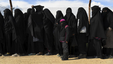 Foreign Islamic State wives and children at the al-Hawl camp in Syria.