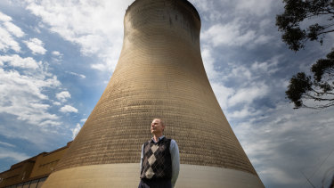 Latrobe Valley GP Malcolm McKelvie at Yallourn power station. He is concerned about climate change and the effect of coal pollution on his patients. 
