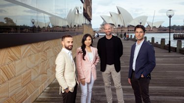 (L-R) Gavin Rubinstein from Luxe Listings Sydney, actor Shuang Hu from Five Blind Dates, Amazon Prime head of international originals, James Farrell and local content boss Tyler Bern