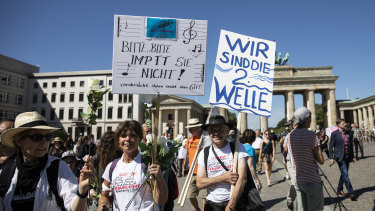 Berlin's streets were filled with protesters. 