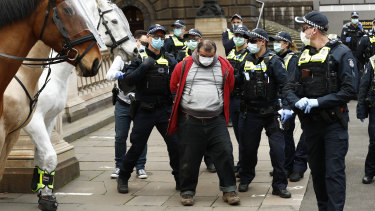 Protesters Arrested At An Anti Lockdown Melbourne Freedom March