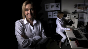 Professor Cyndi Shannon Weickert, NSW Chair of Schizophrenia, is pictured in the laboratory where her groundbreaking discovery was made. 