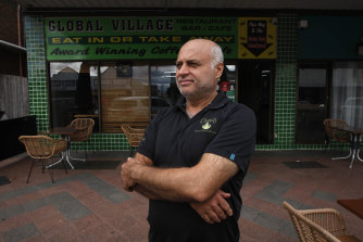 Coonamble mayor Ahmad Karanouh  in front of his cafe on Castlereagh Street.