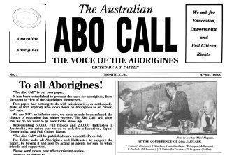 The inaugural edition of the Abo Call, a newspaper produced by the Aborigines Progressive Association.