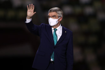 President of the International Olympic Committee, Thomas Bach during the Tokyo closing ceremony in August.