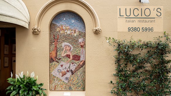 Garry Shead’s mosaic artwork, titled From Ameglia, at the entrance to Lucio’s. 