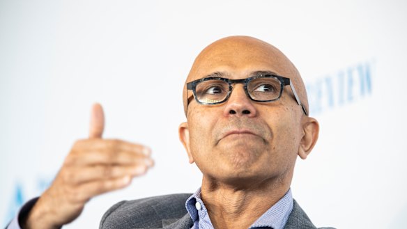 Microsoft boss Satya Nadella at The Australian Financial Review's Chanticleer Lunch on Wednesday.